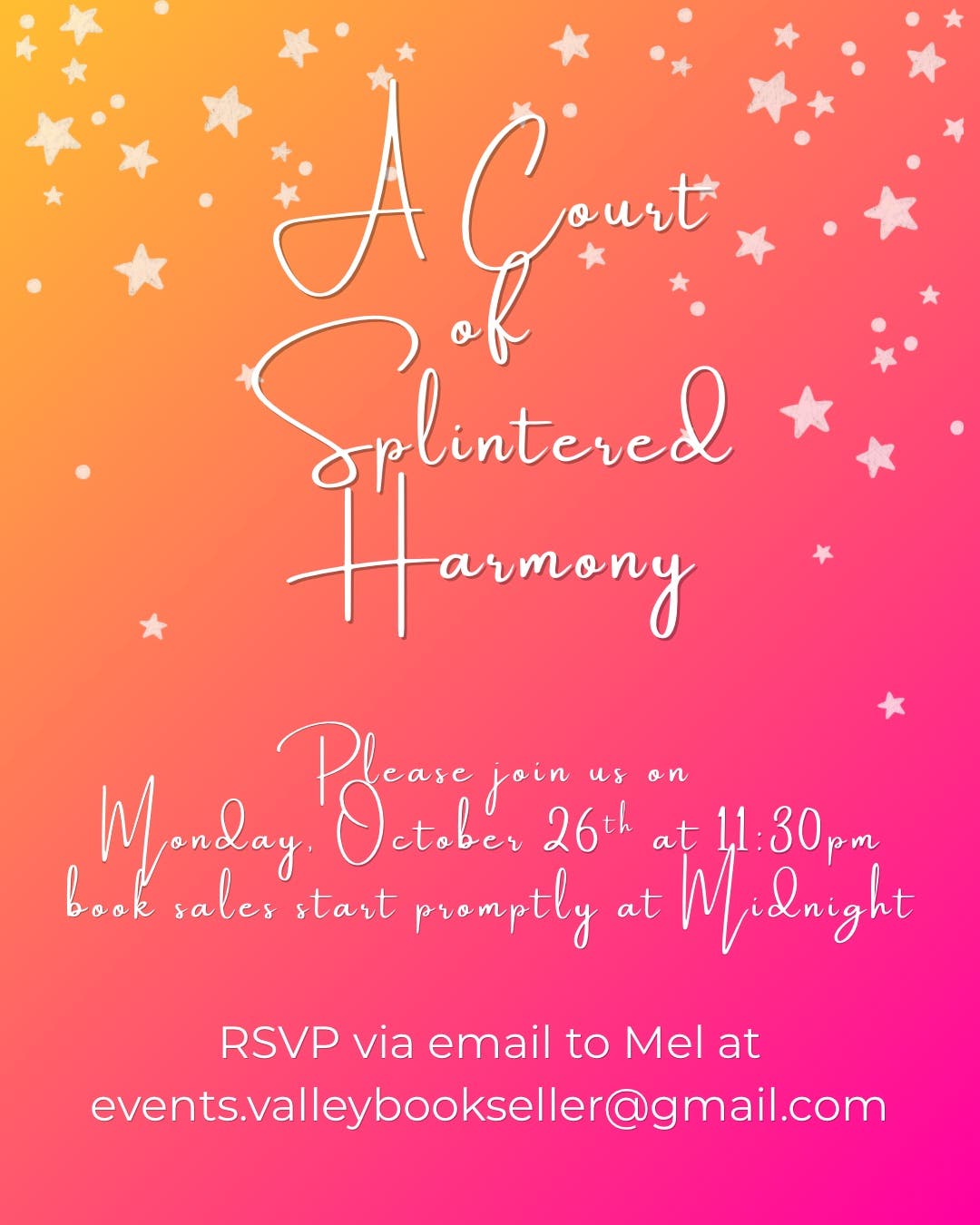 A Court of Splintered Harmony Midnight Release Party