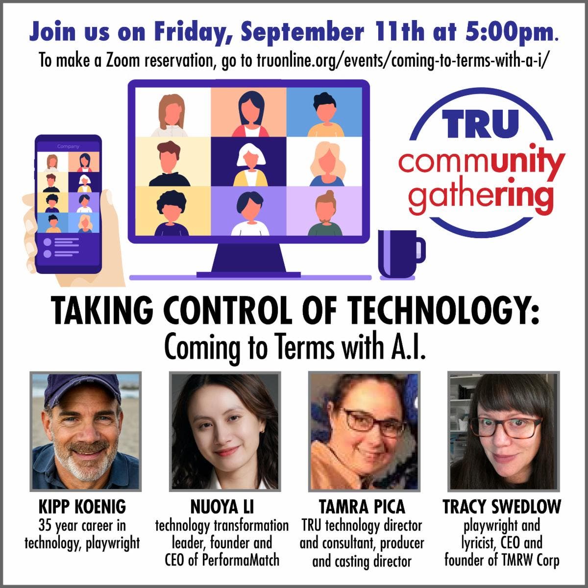 Theater Resources Unlimited Announces Community Gathering via Zoom: Coming to Terms with A.I.