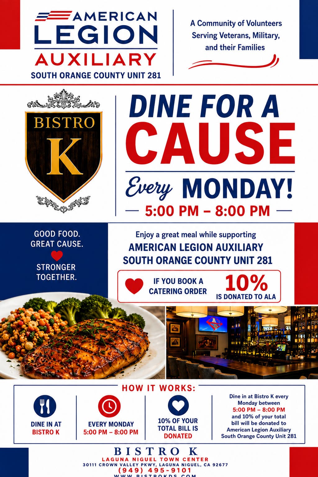 Dine For A Cause-American Legion Auxiliary South Orange County Unit 281