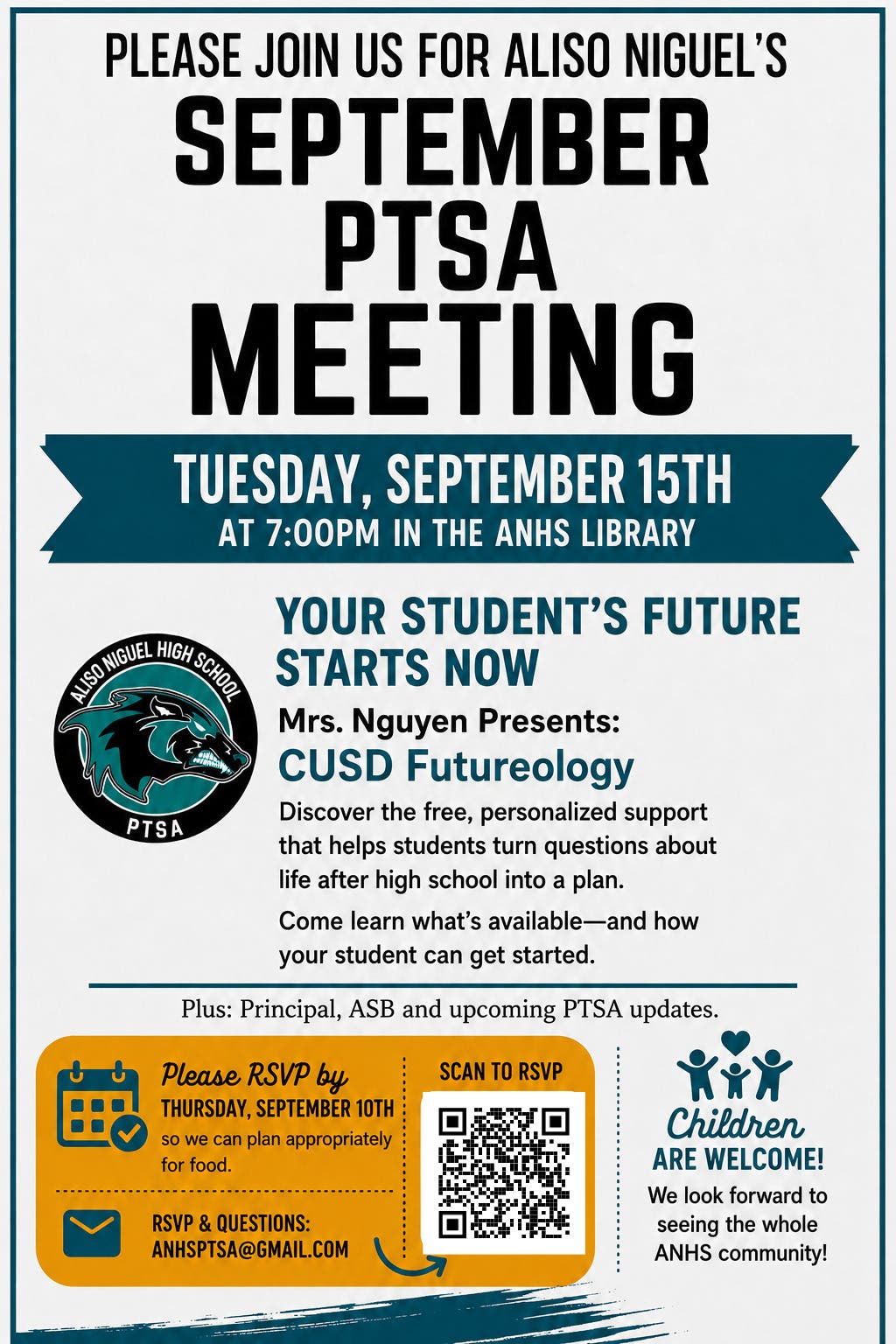 Aliso Niguel's September PTSA Meeting