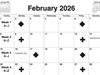 Reading Food Pantry February Calendar