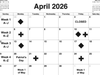 Reading Food Pantry April Calendar