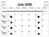 Reading Food Pantry July Calendar