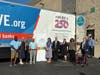 From left: Ramiz Thomas, MSF Food Bank Ops; Lisa Weber, MSF Food Security; Randall West, MSF CEO; Hemant Marathe, West Windsor Mayor; Amber Meyerson, LDS Media; Dirk Lindeman, LDS Stake President; Wynante Sewell, LDS Comms; Roy Kaplan, Author