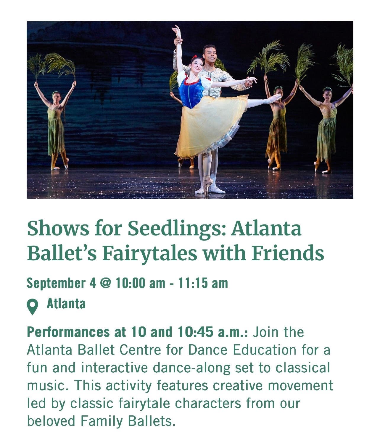 Atlanta Ballet 2 Presents “Fairytales with Friends” at the Atlanta Botanical Garden