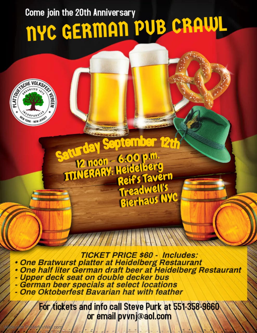 NYC German Pub Crawl - 20th Anniversary Edition