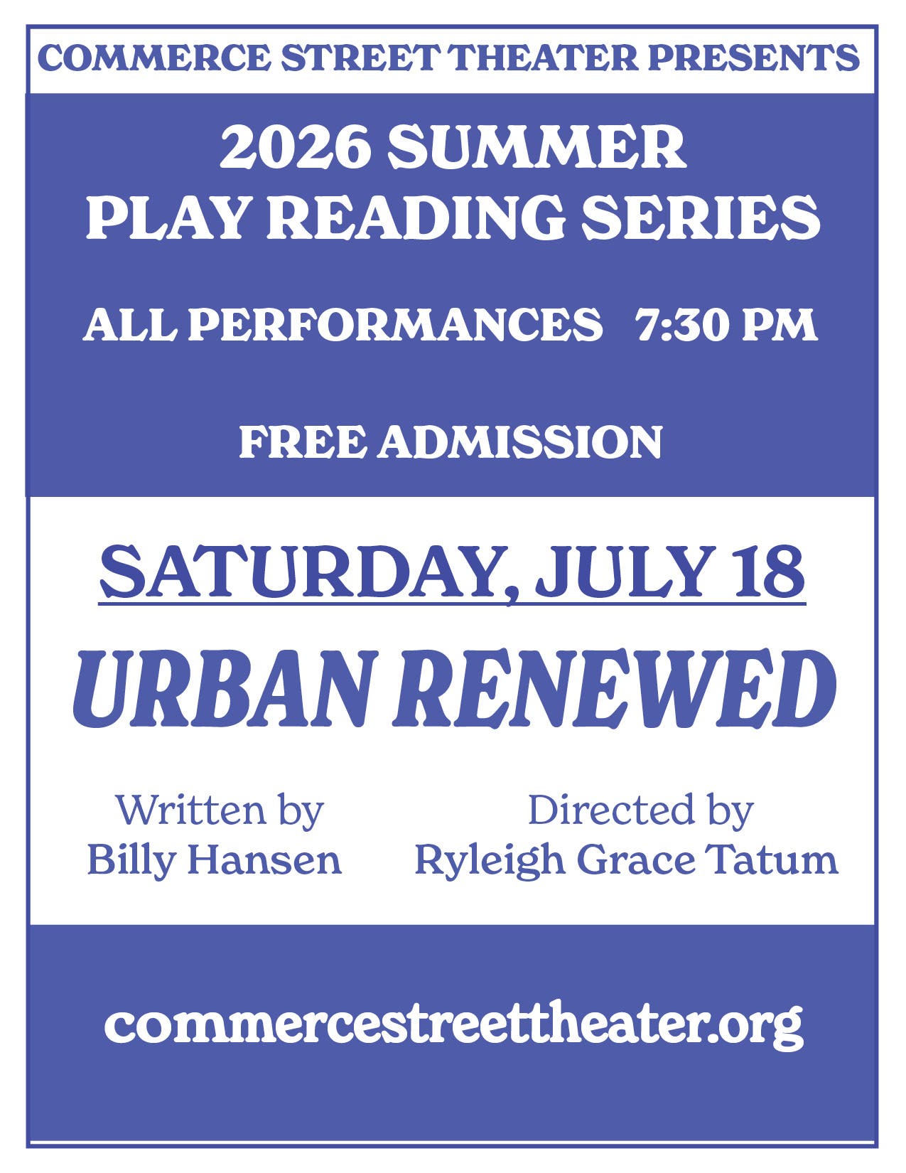 FREE SUMMER READING SERIES: Urban Renewed
