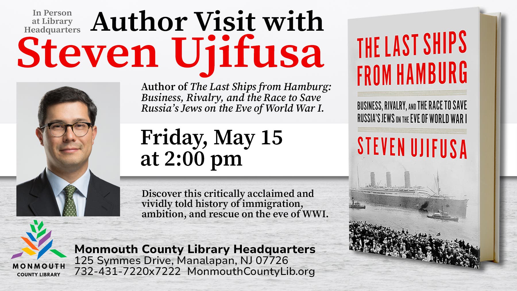 Steven Ujifusa Author Visit: "The Last Ships from Hamburg"