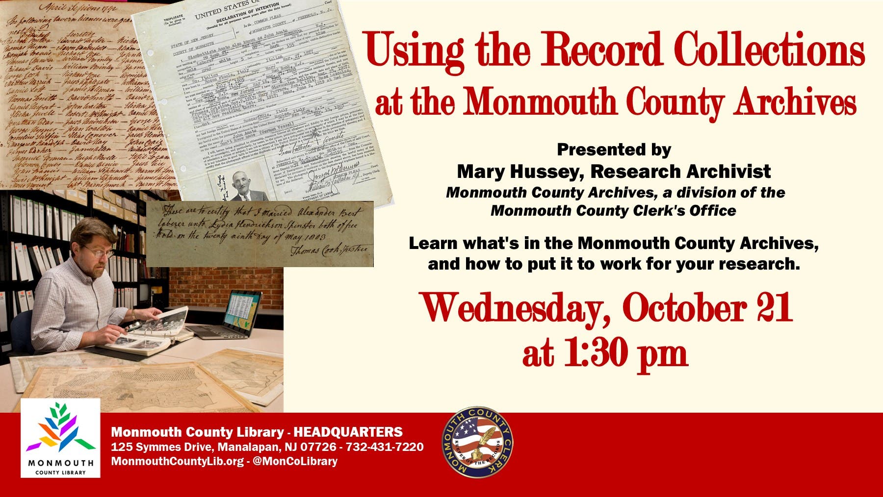 Using the Records Collection at the Monmouth County Archives
