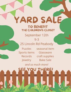 Yard Sale to Benefit The Children's Closet