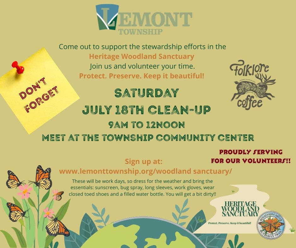 Woodland Sanctuary Clean-up Day July 18th