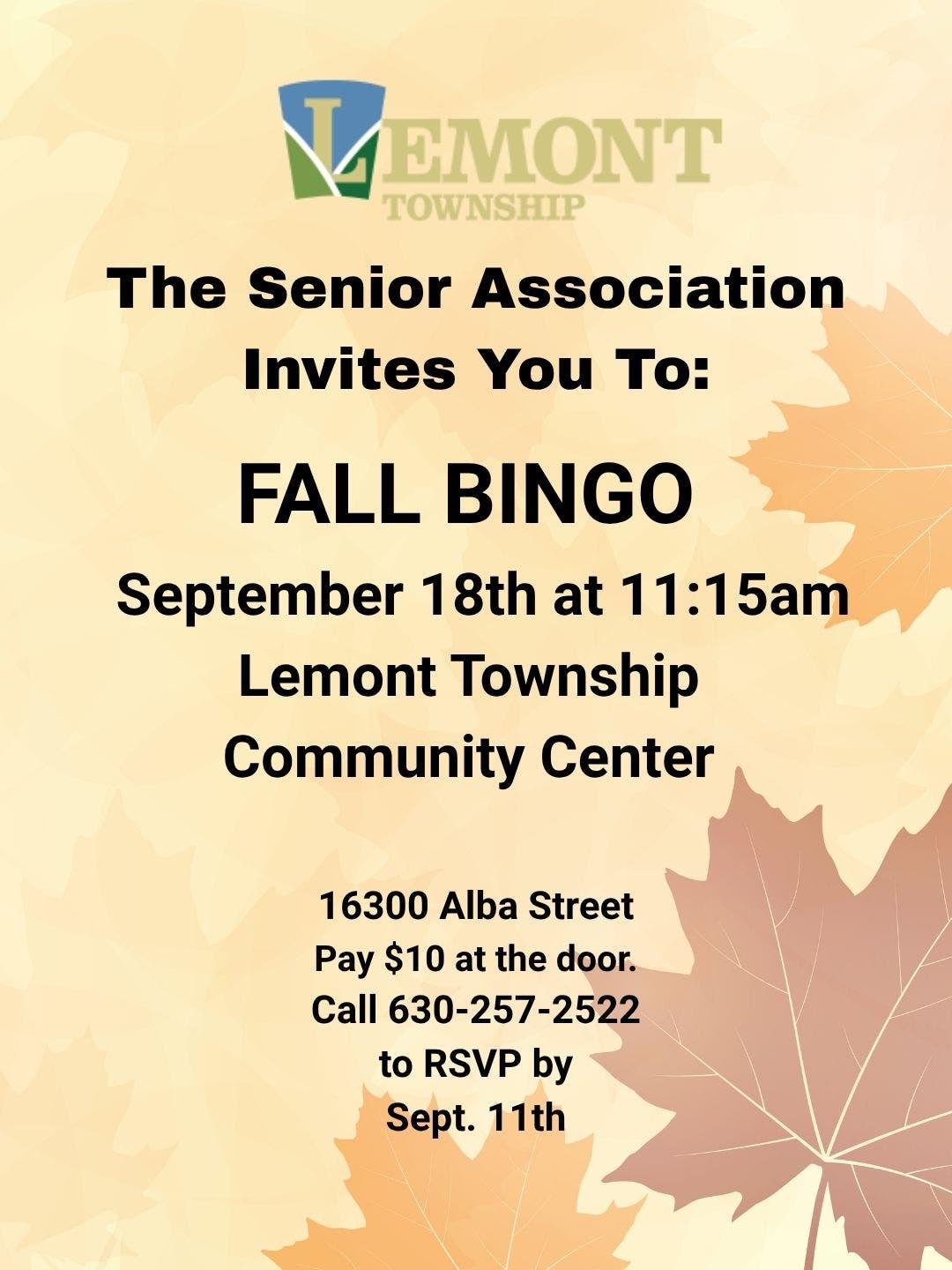 Fall BINGO at Lemont Township Community Center