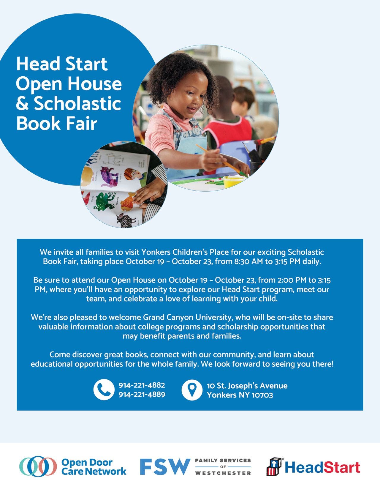 Head Start Open House and Scholastic Book Fair