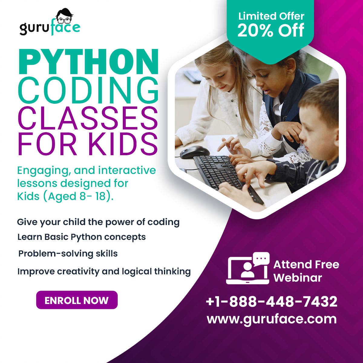 Python Coding Live Classes for Kids- Get 20% Discount on Enrollment