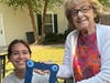 Drew University students led a creative Picture Frame Making and Bird Seed Hanger craft session! 
