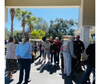 Residents gather outside Lake Forest Park Senior Living and eagerly await the chance to meet local first responders during the National Law Enforcement Day BBQ celebration.