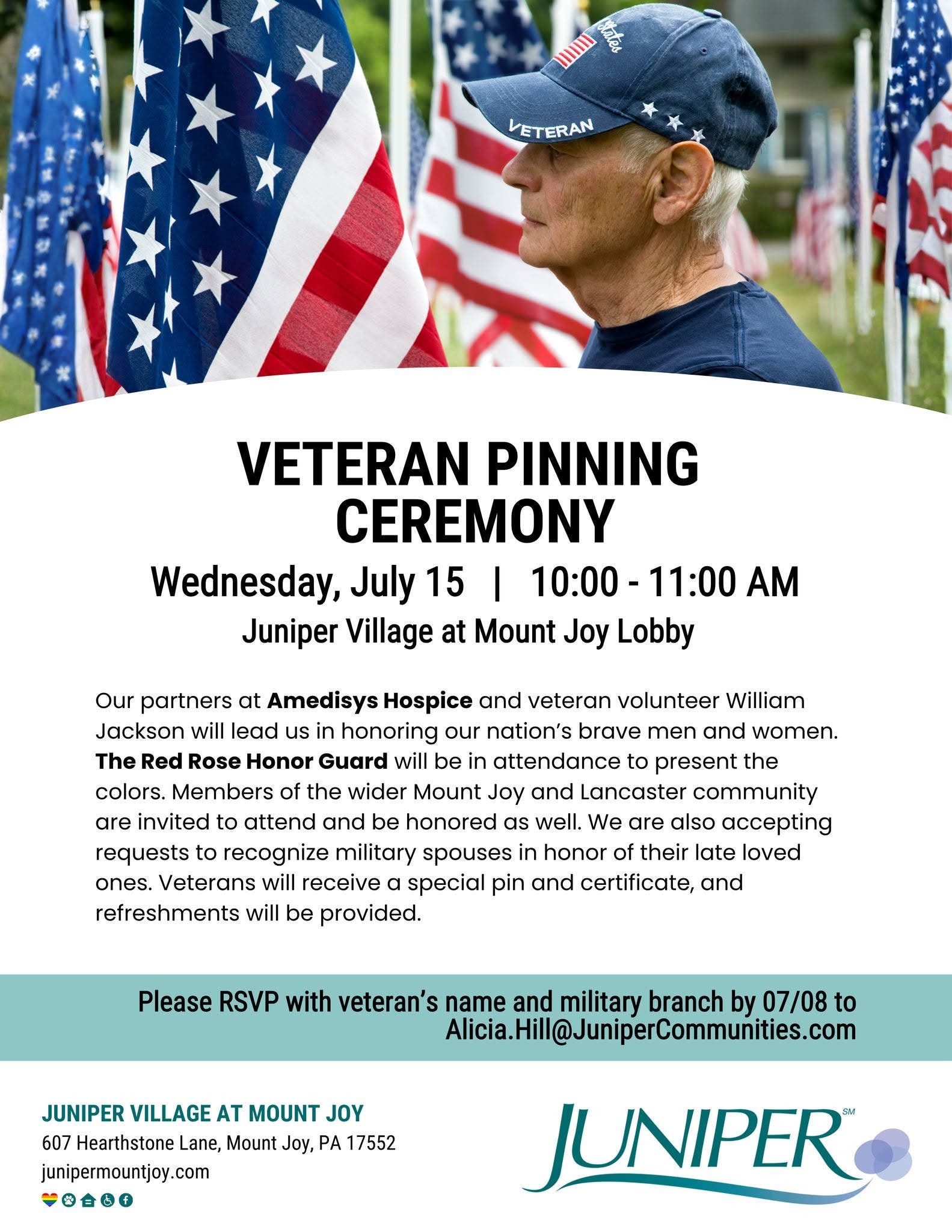 Honoring Our Heroes: Veteran Pinning Ceremony at Juniper Village at Mount Joy