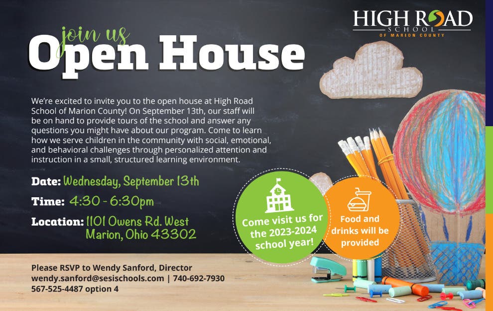 Sep 13 | High Road School of Marion County Open House | Columbus, OH Patch