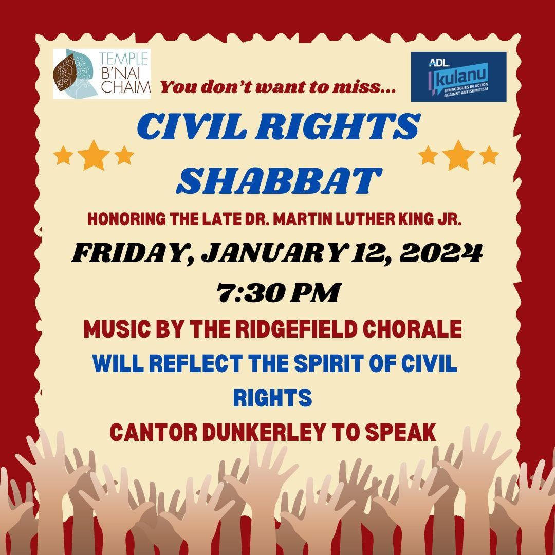 Jan 12 Civil Rights Shabbat Ridgefield, CT Patch