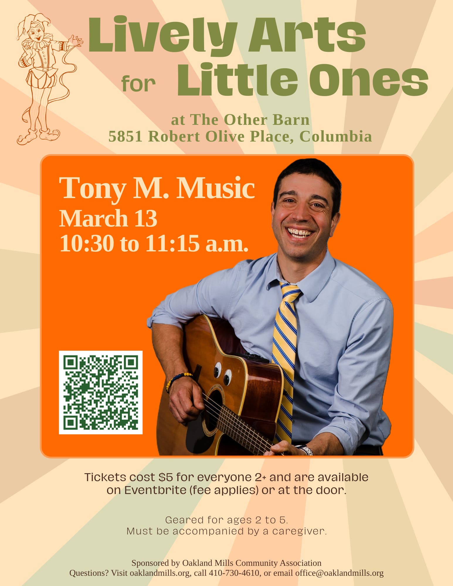 Lively Arts for Little Ones Presents Tony M. Music