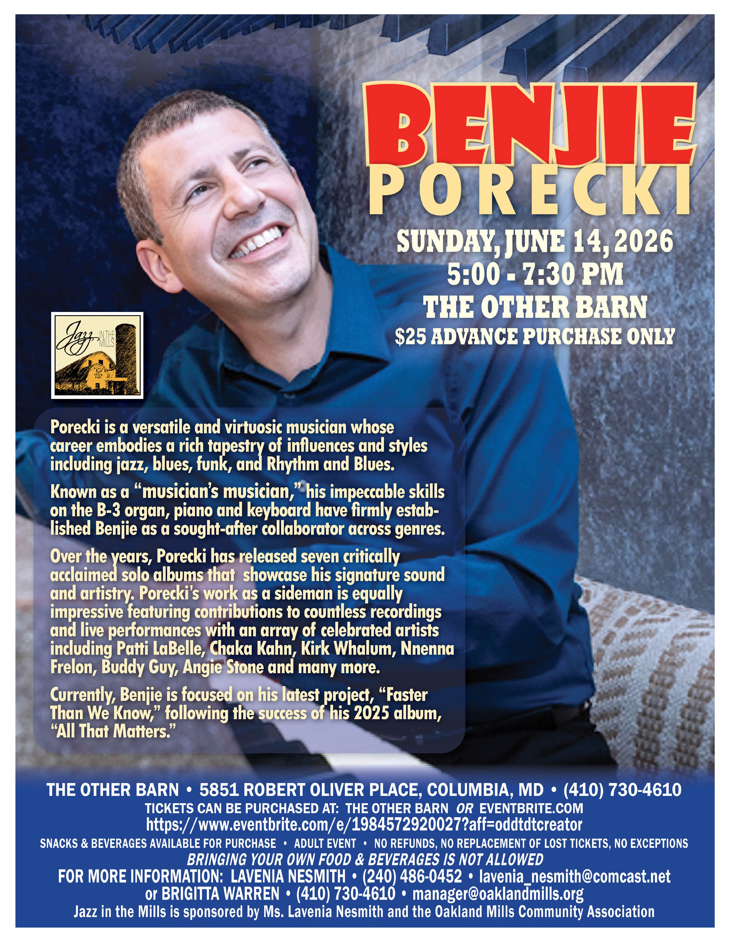 Jazz in the Mills Presents Benjie Porecki