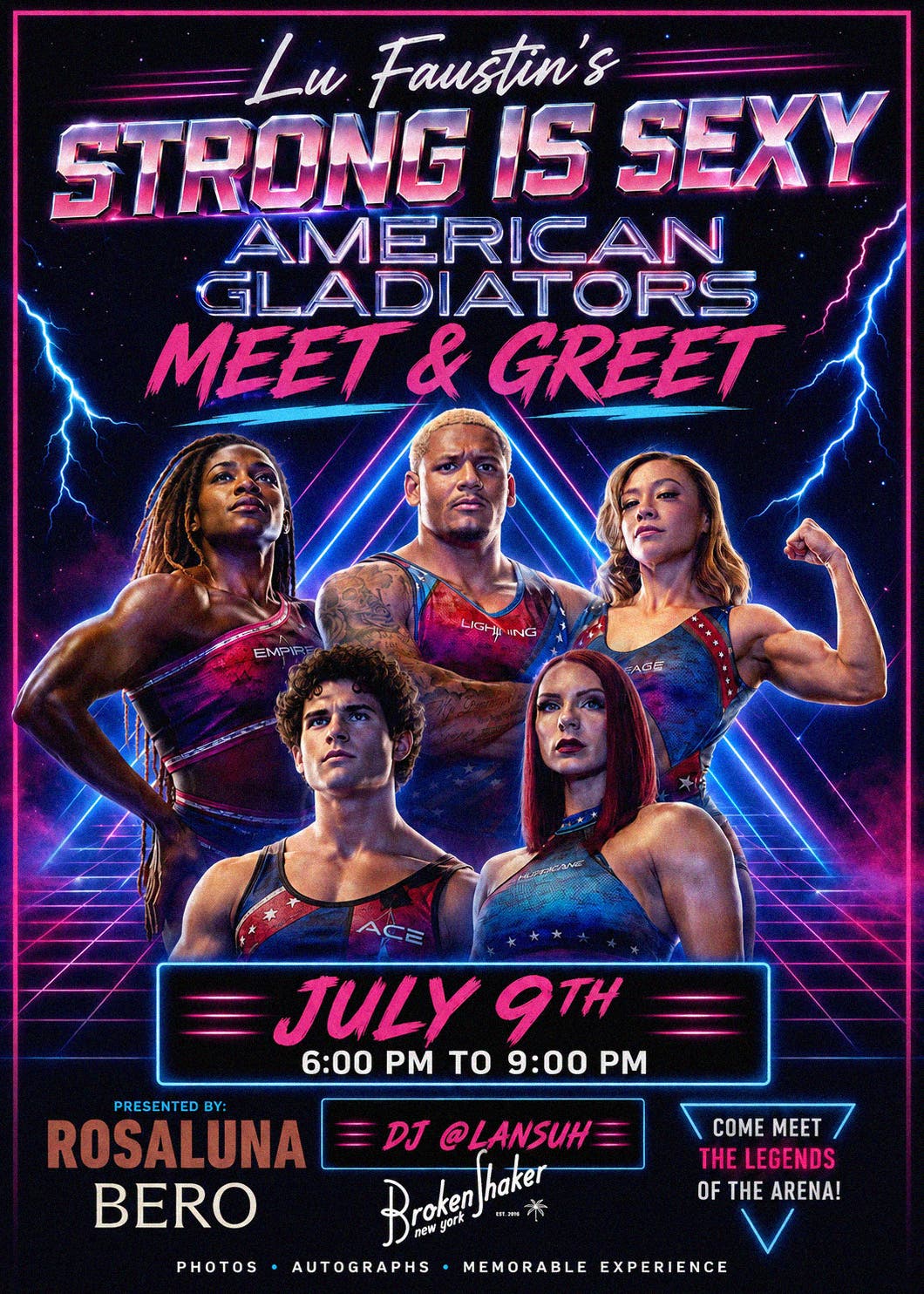 Lu Faustin's "Strong is Sexy" American Gladiator Meet & Greet at Broken Shaker New York