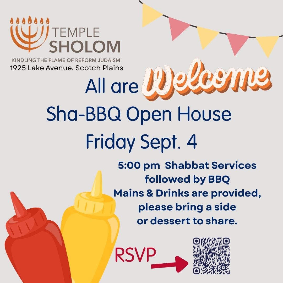 Temple Sholom Labor Day Sha-BBQ Open House