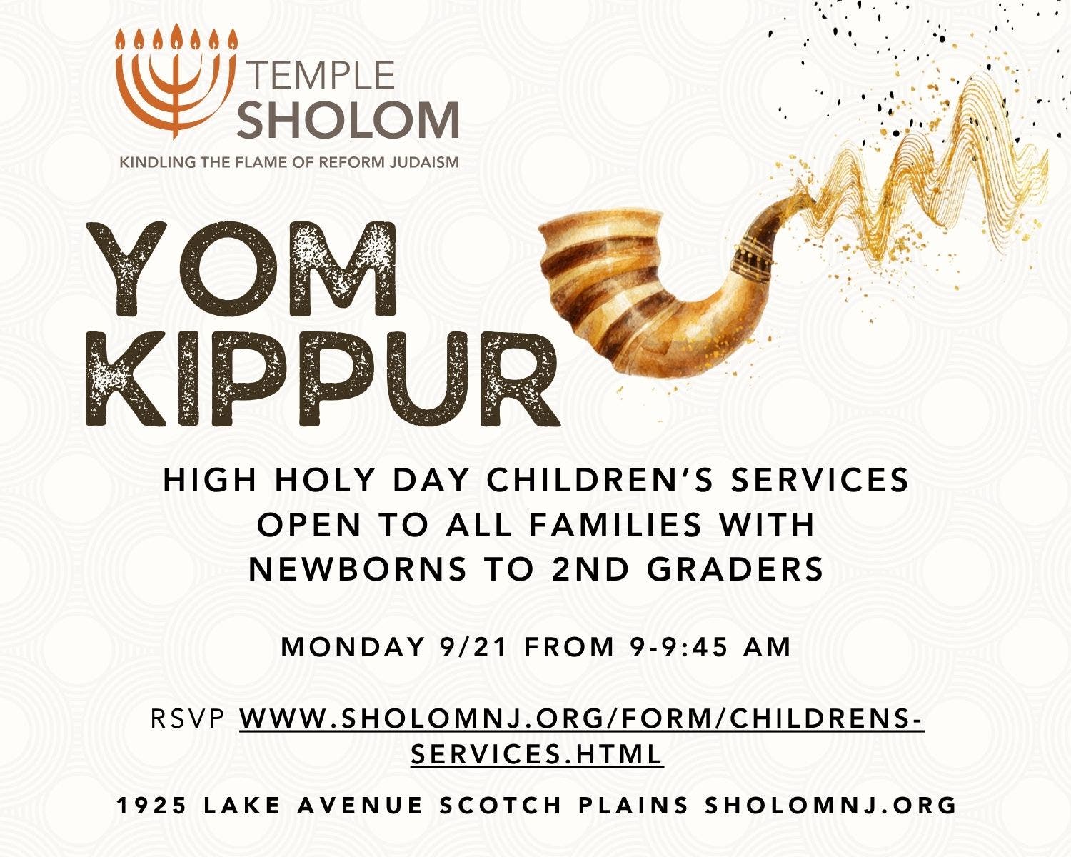 Yom Kippur Services, Just for Our Littlest Ones 