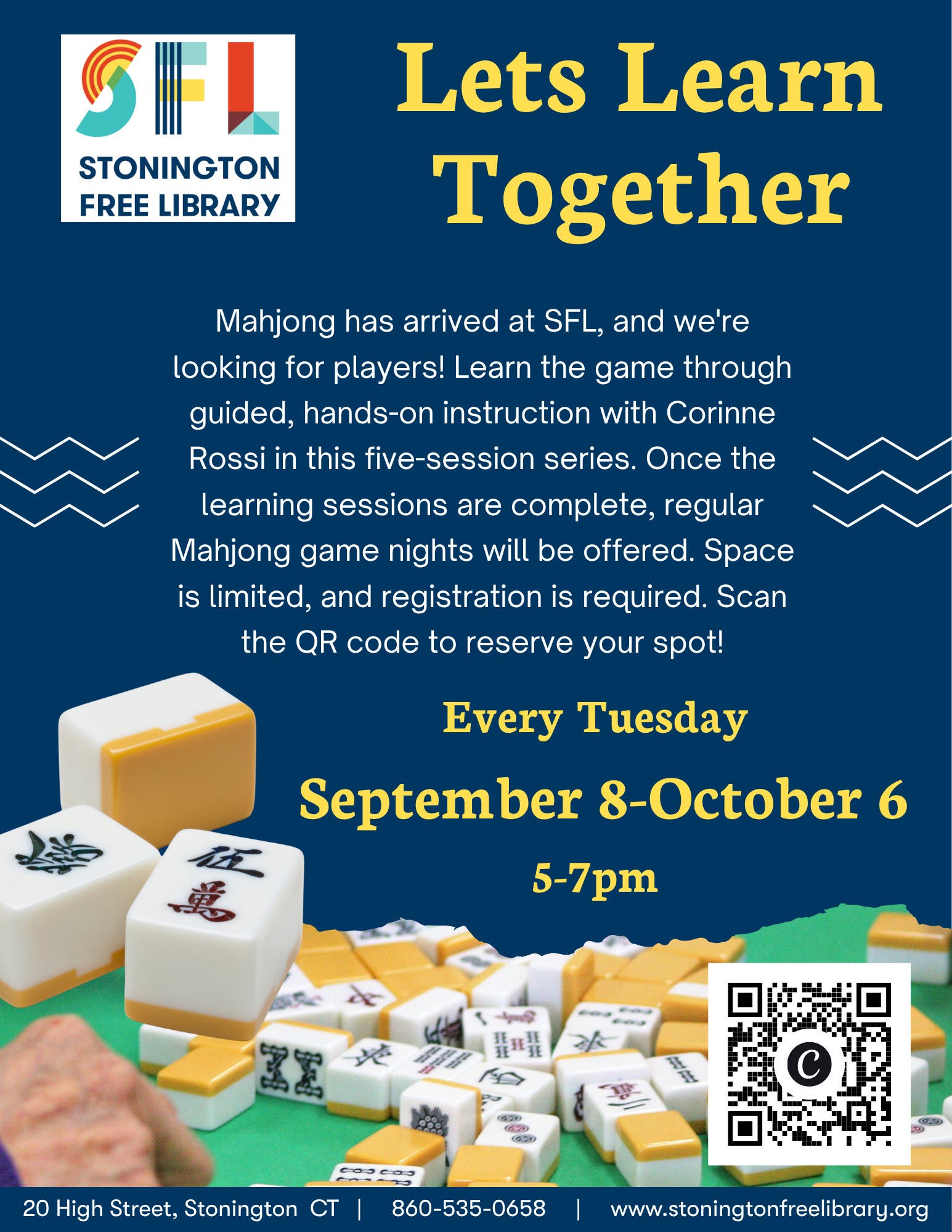 Learn to Play Mahjong at Stonington Free Library