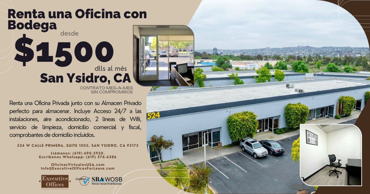 Oficina privada en USA con bodega 