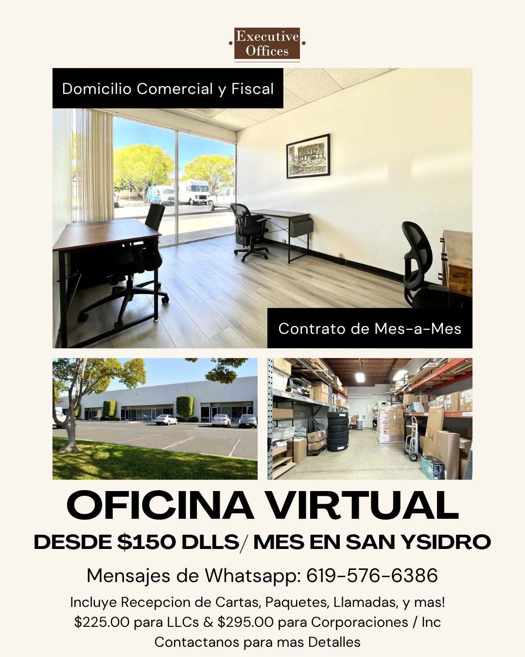 Oficina en USA con servicio de almacenamiento
