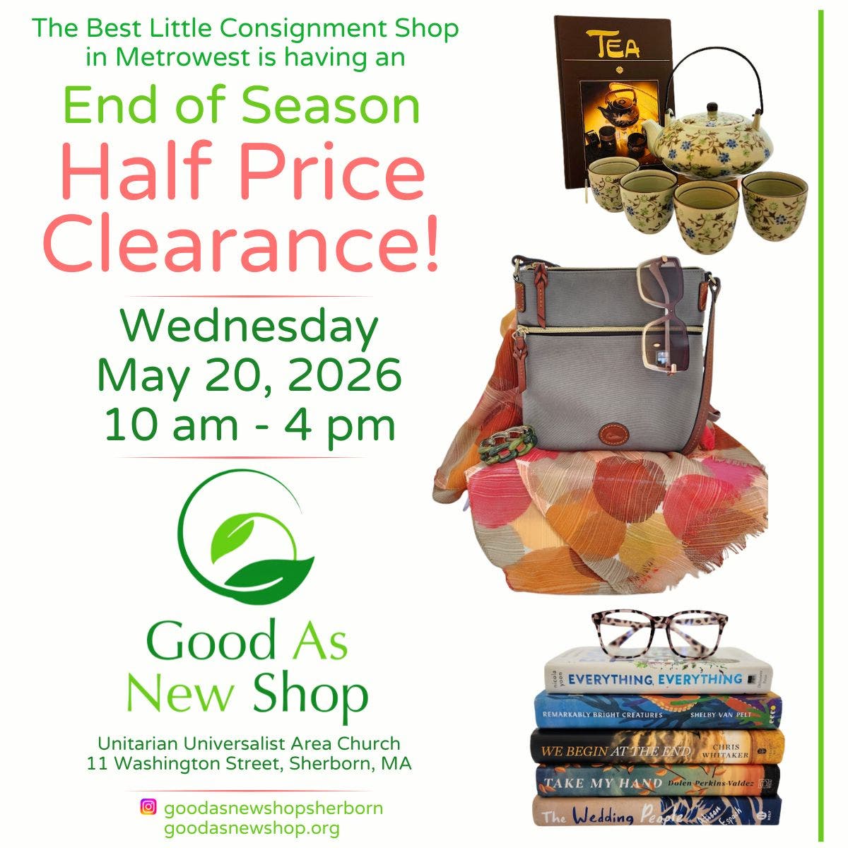 End Of Season Half Price Clearance!