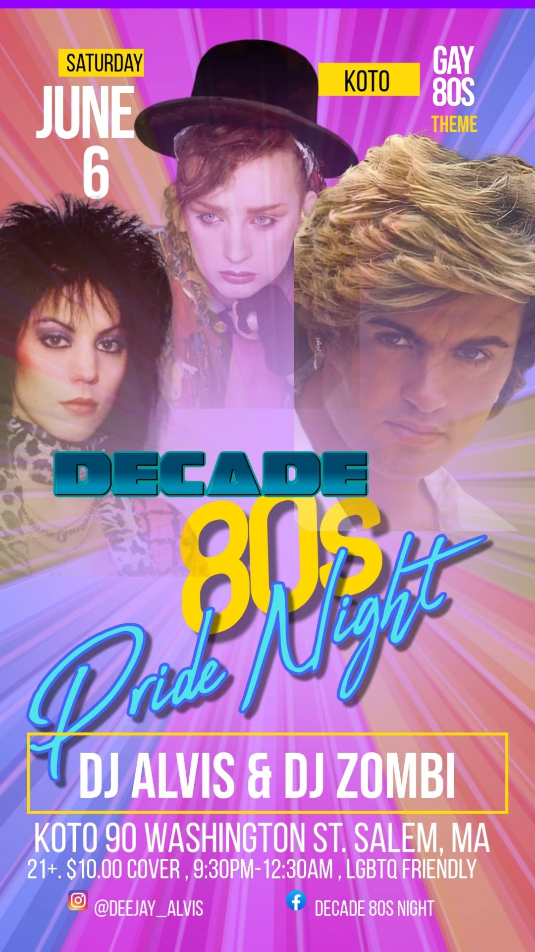 Decade 80s Night in June-Pride Night Event 