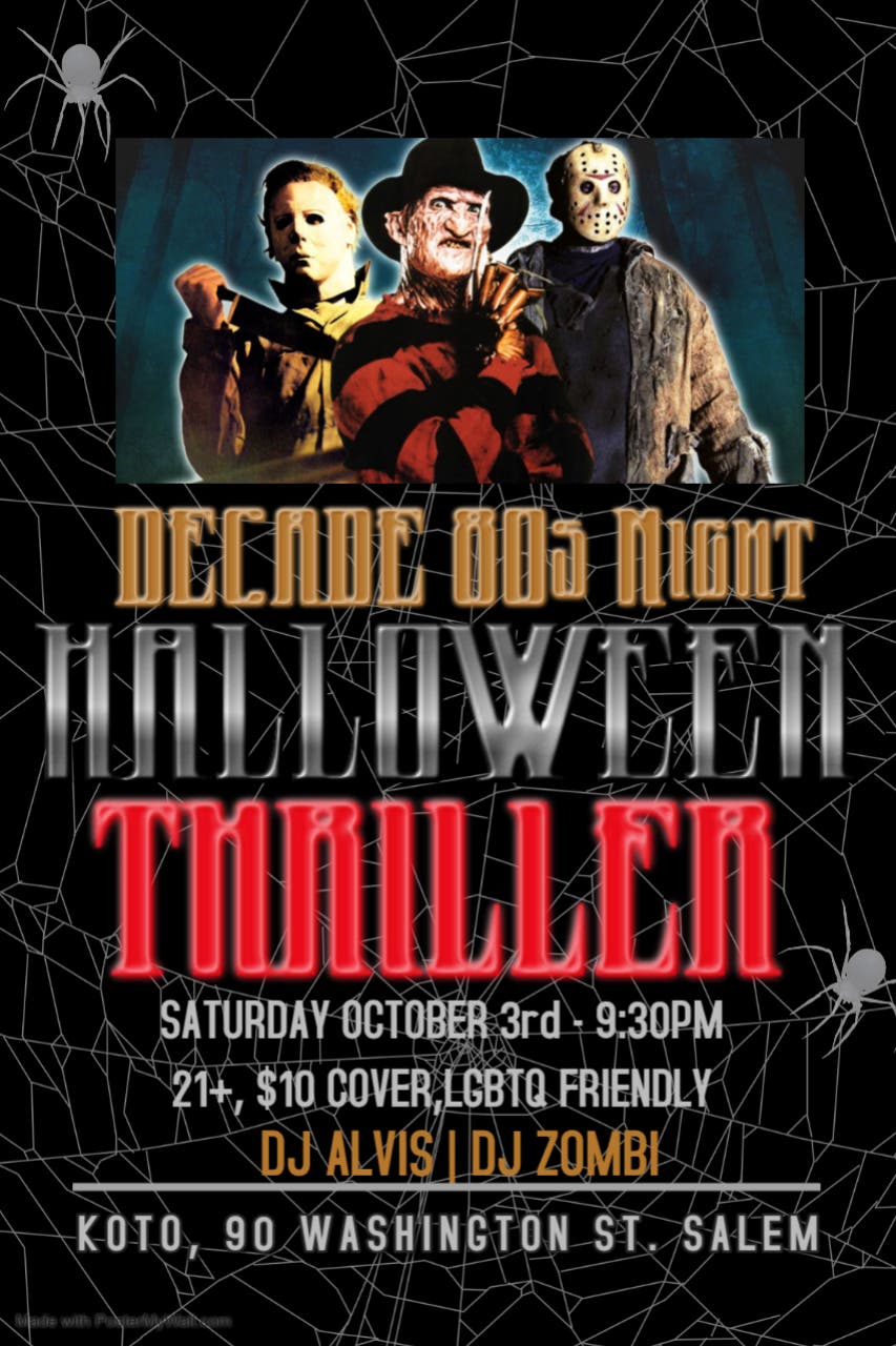 Decade 80s Night Halloween Thriller