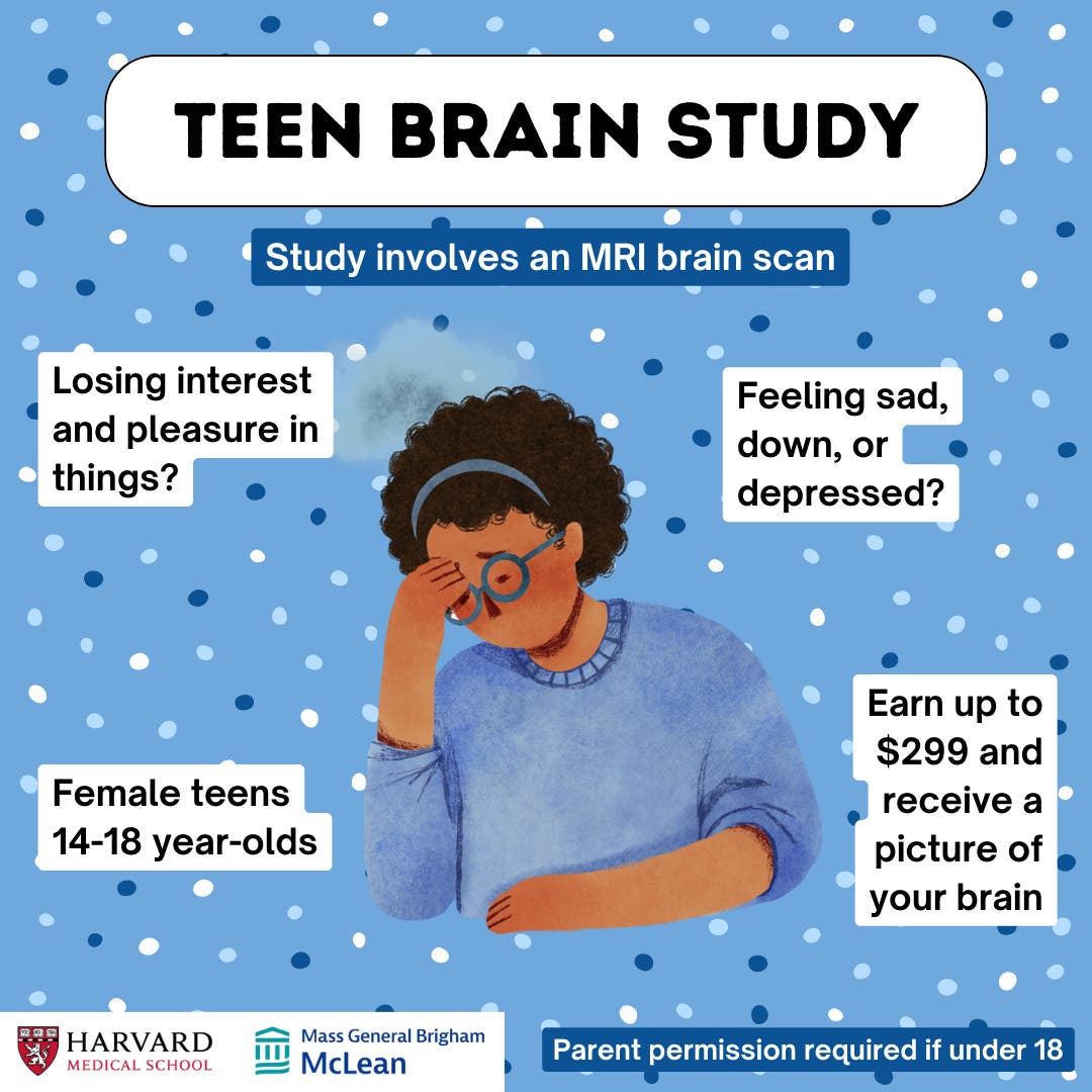McLean Hospital Study on Stress and the Teen Brain. Earn up to $299!
