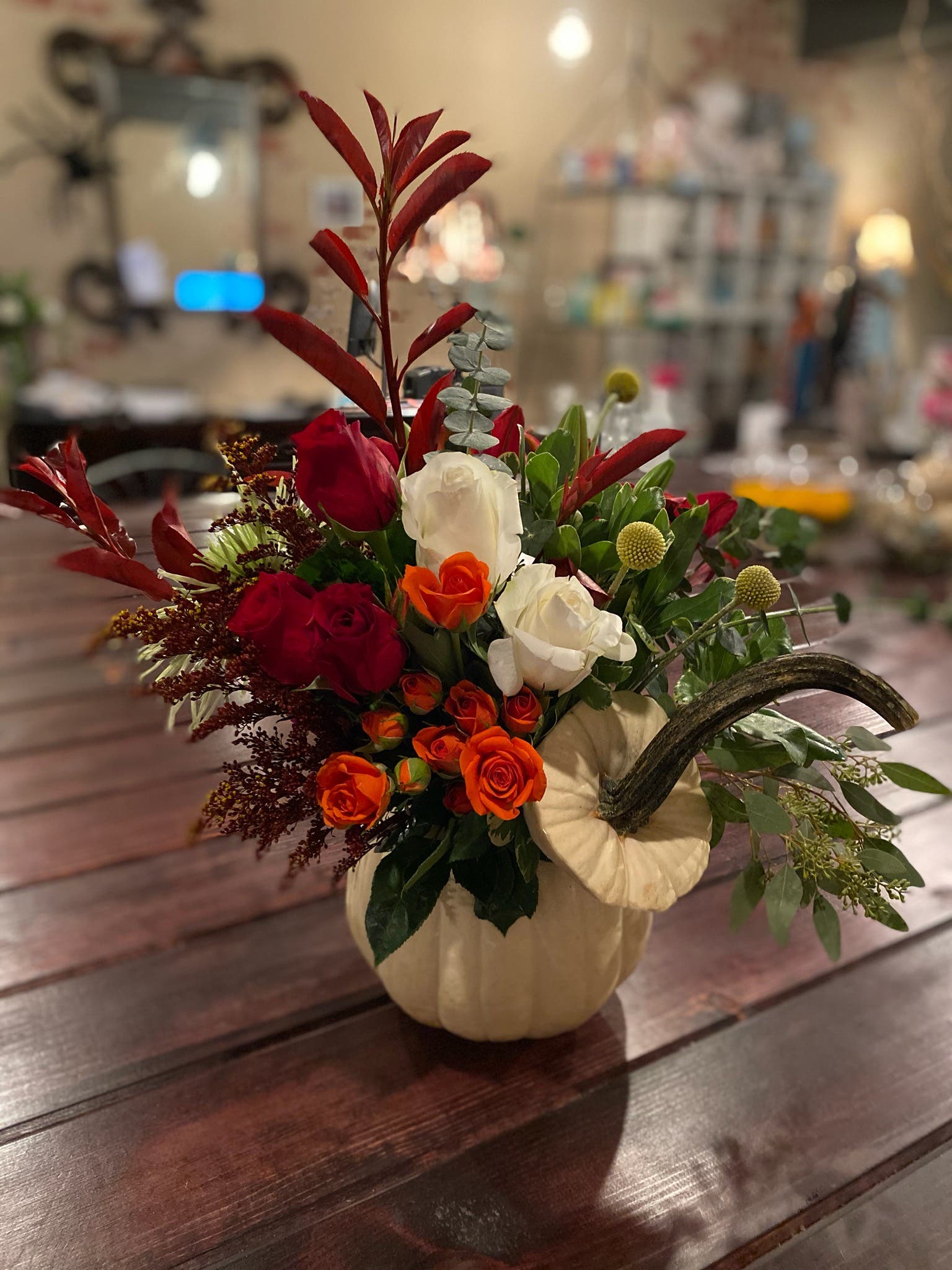 Oct 24 Ceremic Pumpkin Flower Arrangement Class Make Your Own