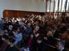 It was standing room only at the United Methodist Church Sanctuary