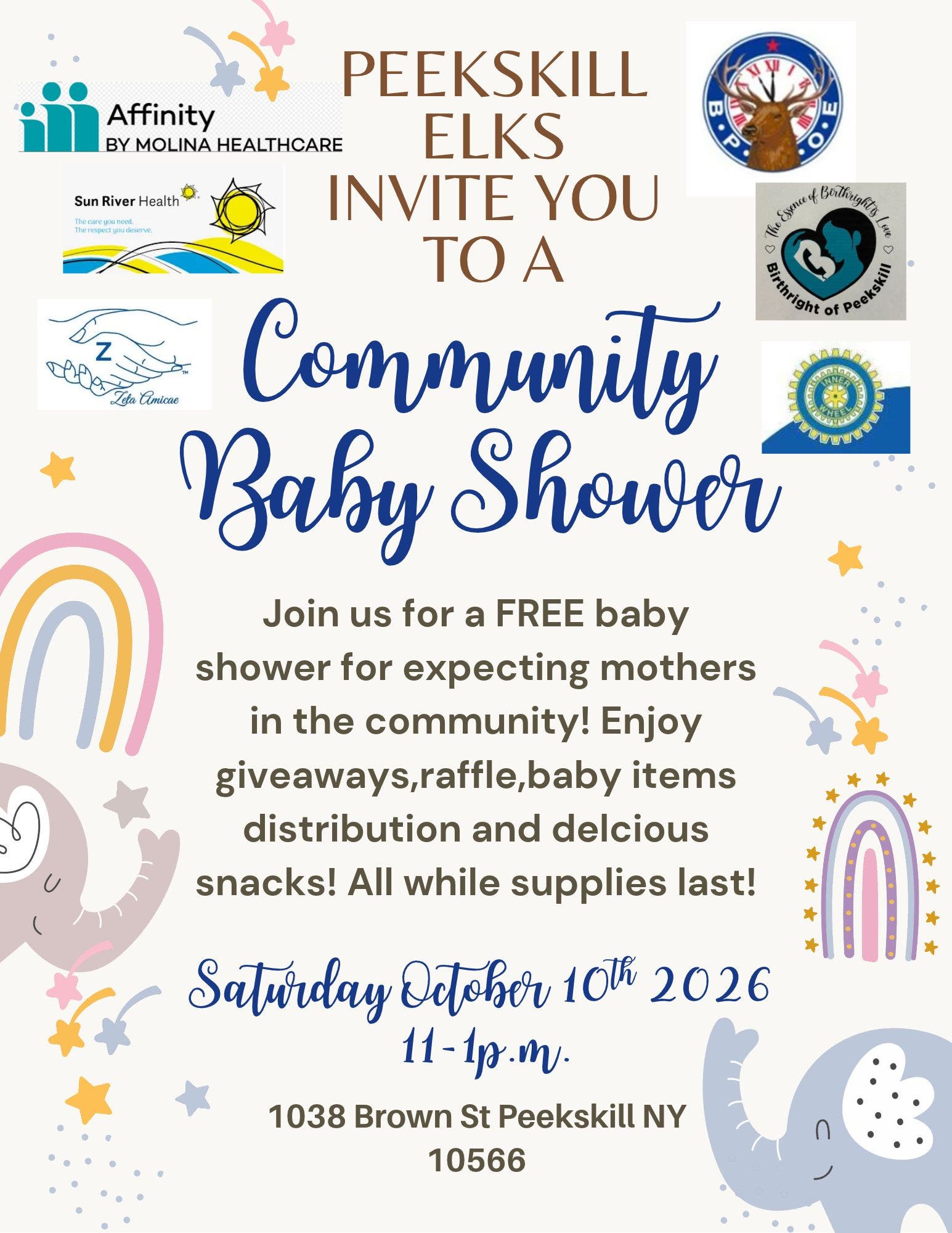 🍼Peekskill Elks Free Community Baby Shower 🍼