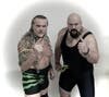 ECW original Pitbull 1 Gary Wolf with Mitchell College graduate Pitbull 3 Christopher Annino