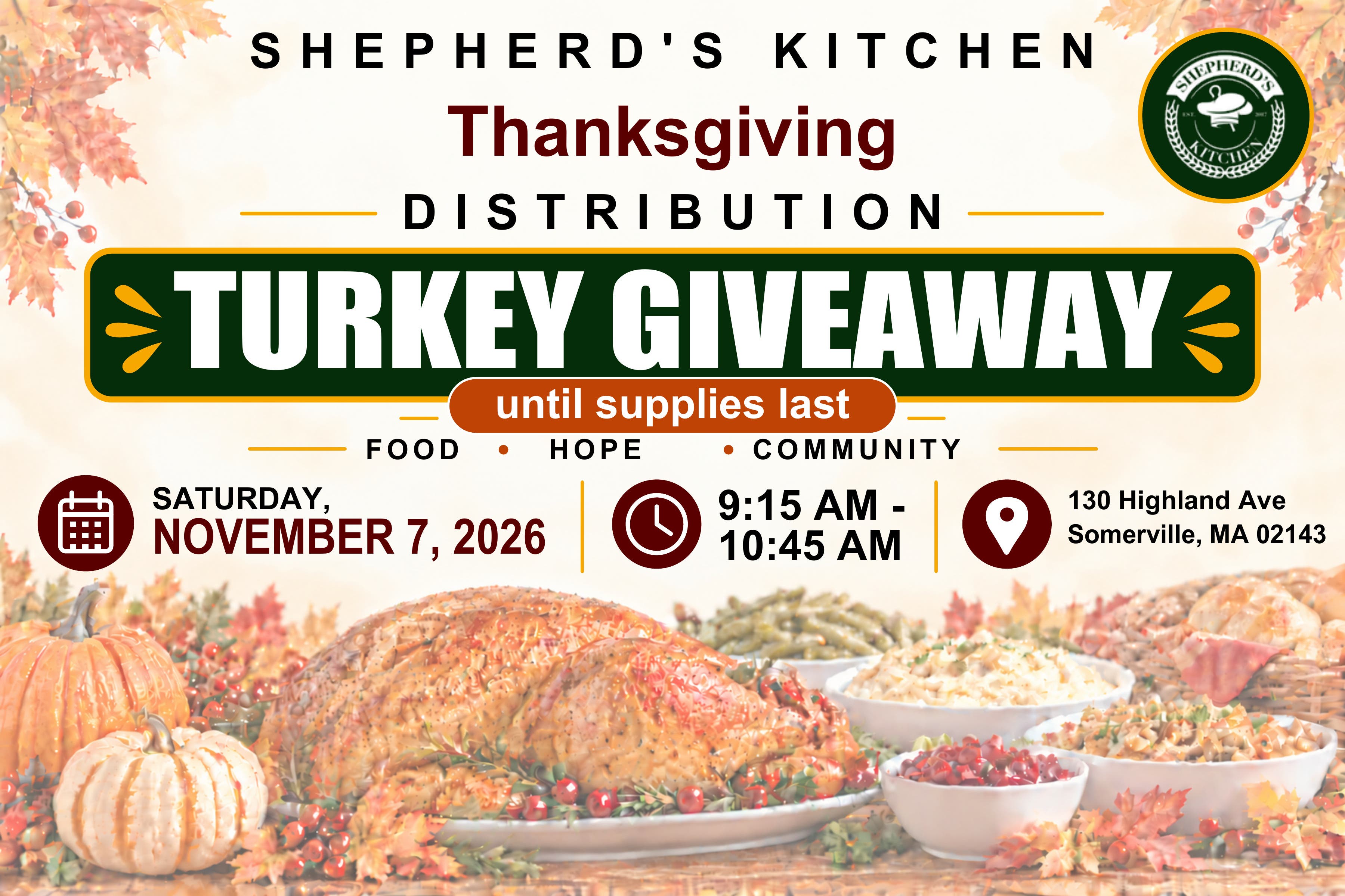 Shepherd's Kitchen Food Pantry (Turkey Giveaway)