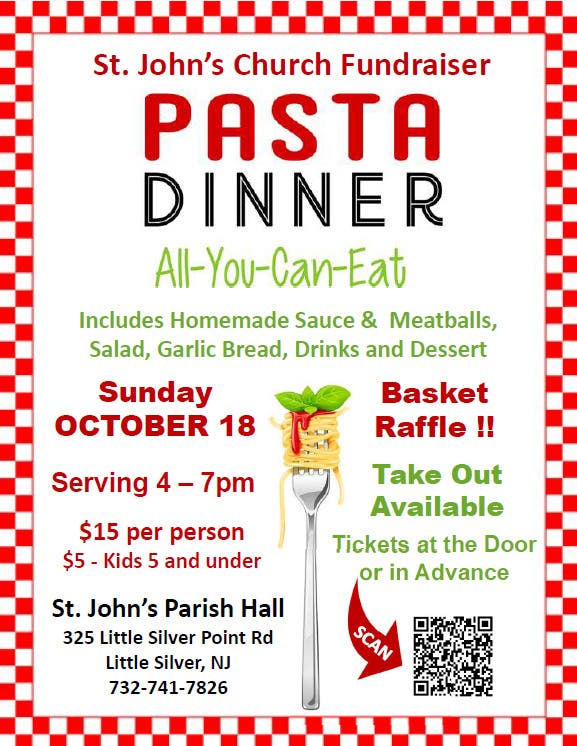 St. John's Episcopal Church Annual Pasta Dinner w/Basket Auction