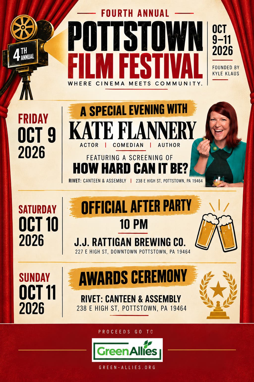 ‘The Office’ Star Kate Flannery Headlines 4th Annual Pottstown Film Festival Oct. 9–11