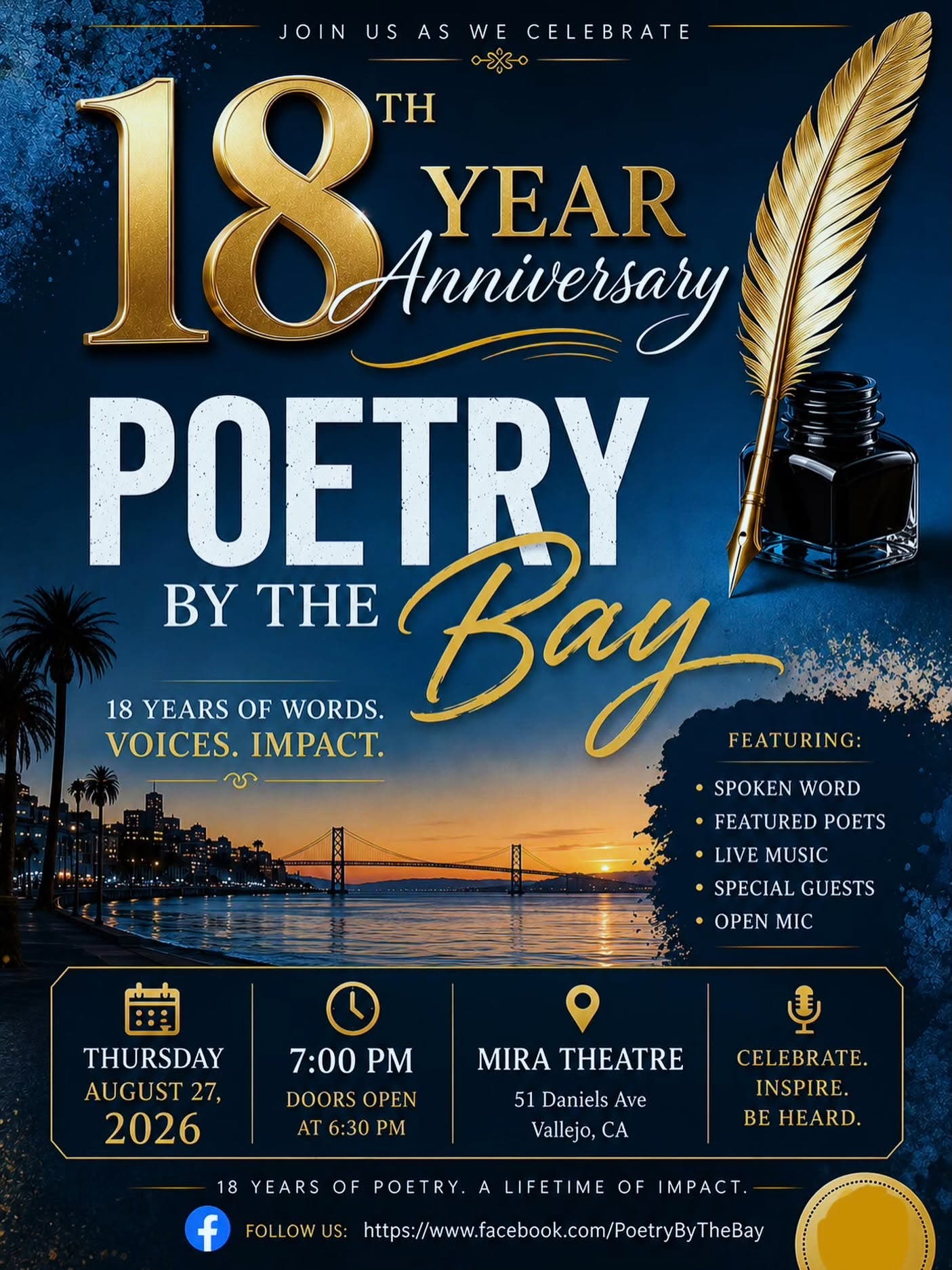 18th anniversary open mic - Poetry by the Bay 
