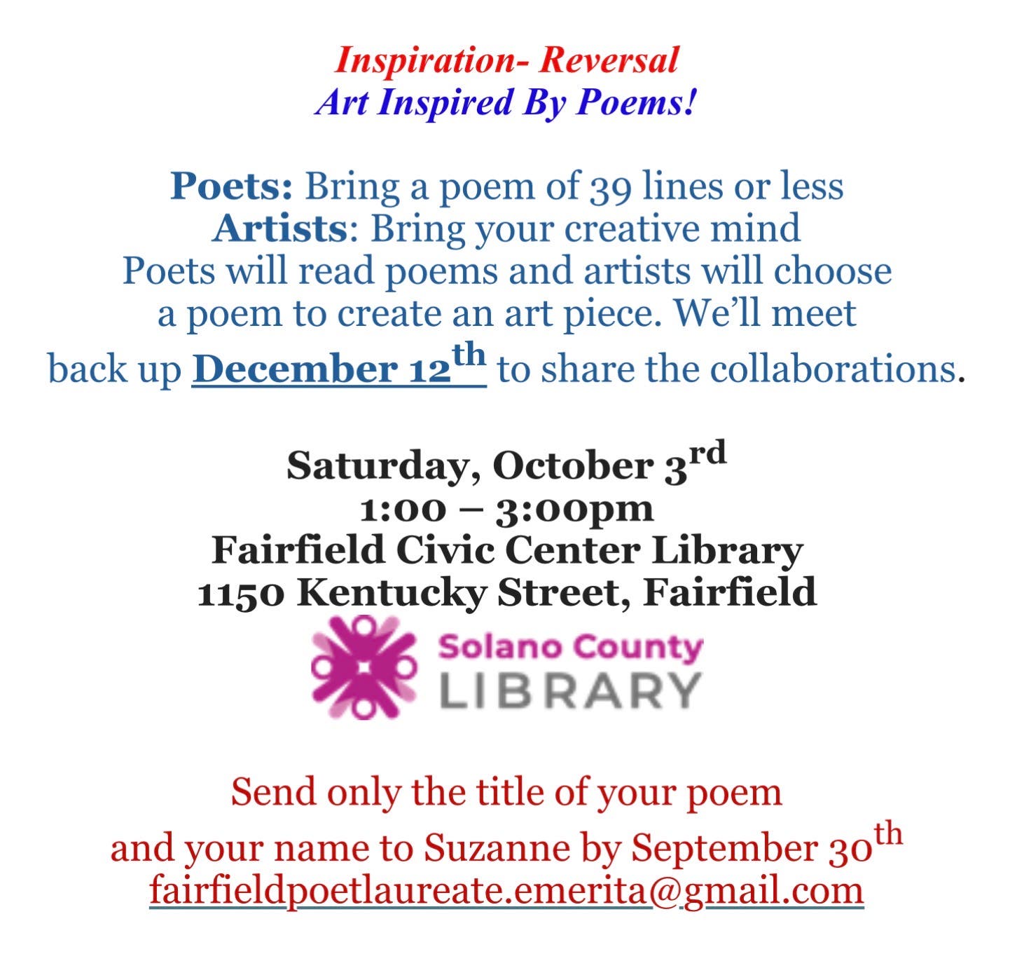Inspiration Reversal - Art Inspired By Poems!