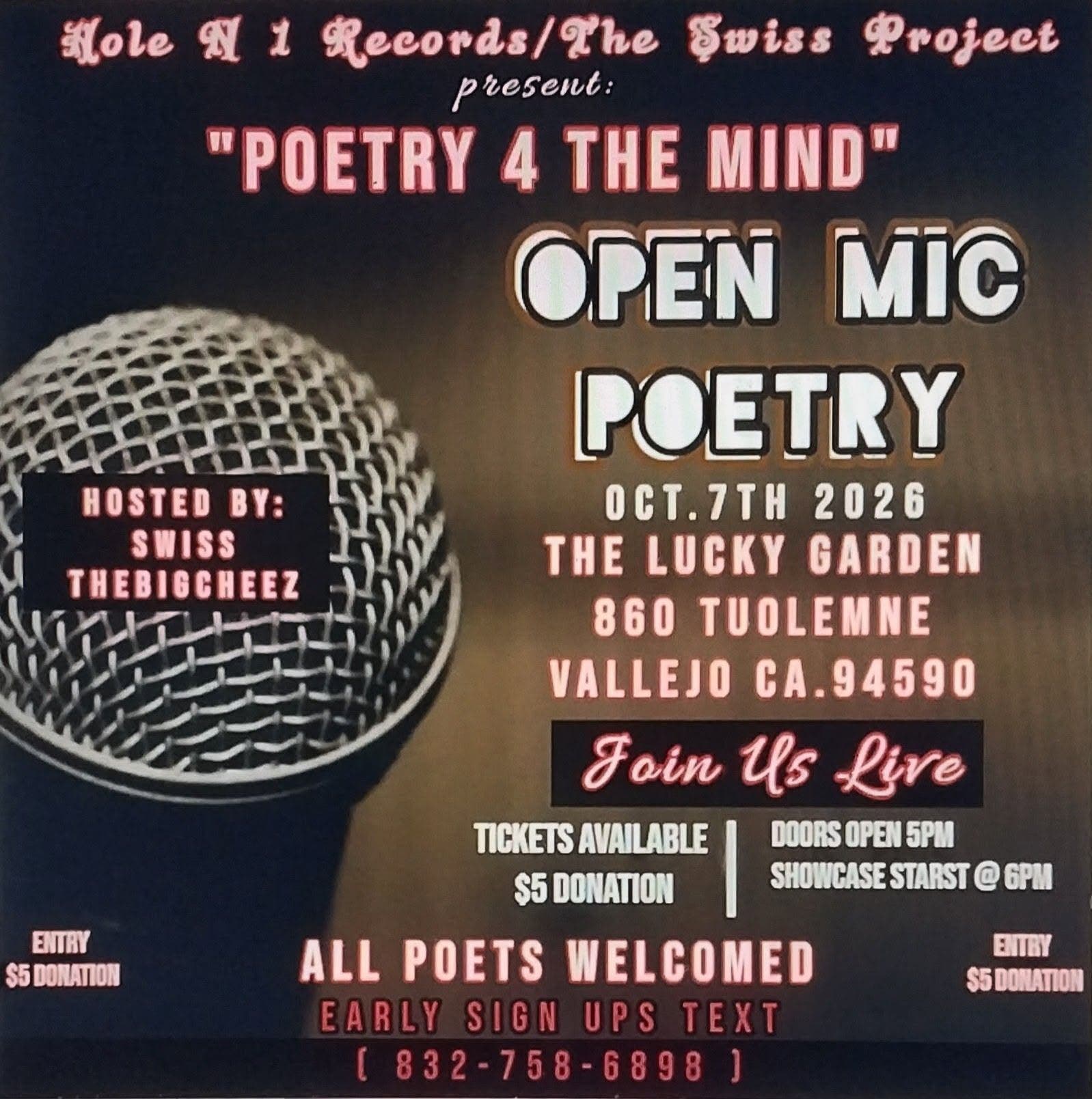 Poetry 4 The Mind: Open Mic Poetry