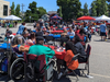 Juneteenth Woburn guests enjoying food catered by Nzuko, Watertown during Mayor Concannon’s delivery of the official Juneteenth Proclamation for the City of Woburn.