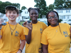  Pictured (left to right) are SCI LET intern Luke Sheldon, SCI LET volunteer Joanne Verdier, and SCI LET intern Valery Verdier who managed the mindful rock-painting activity during the concert. 