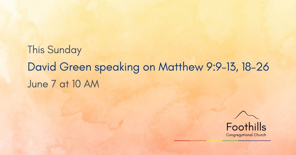 David Green speaking on Matthew 9:9-13; 18-26