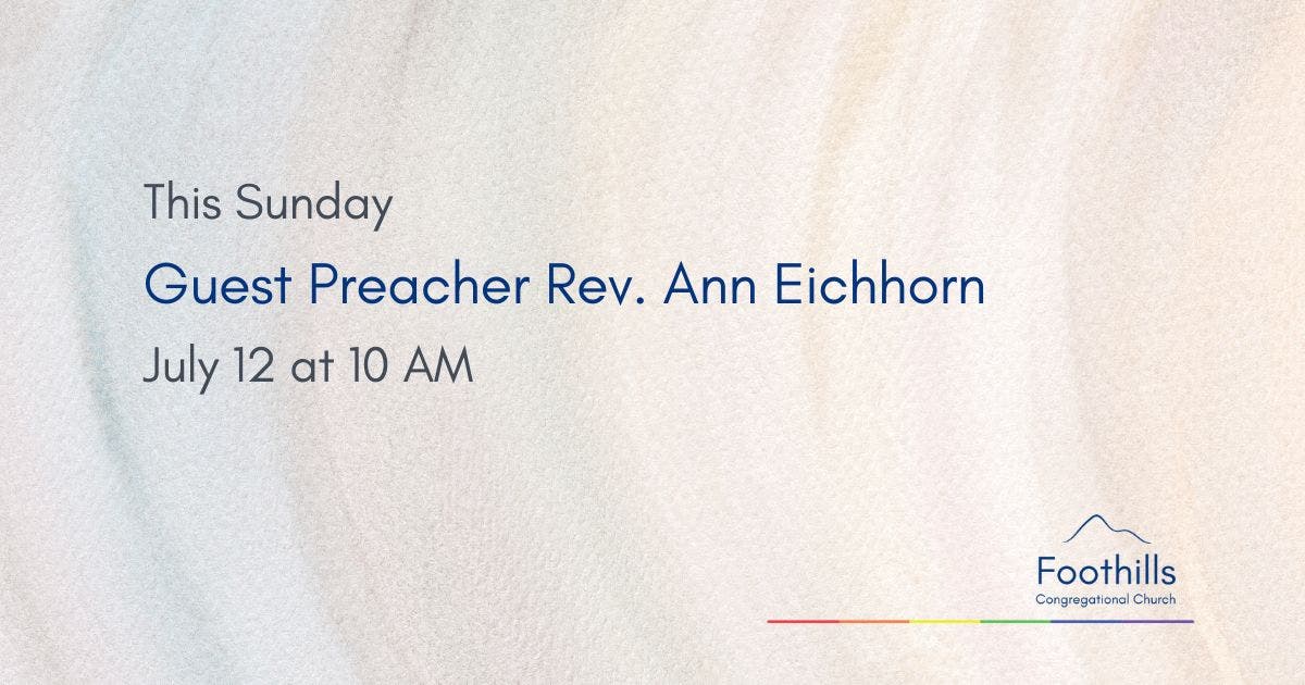 Guest Preacher Rev. Ann Eichhorn
