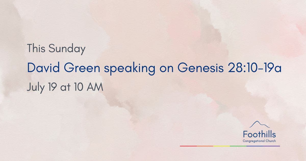 David Green speaking on Genesis 28:10-19a